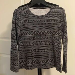 CROFT & BARROW Black White Casual Shirt Size M